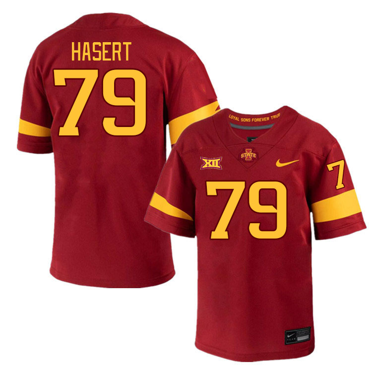 Men #79 Deylin Hasert Iowa State Cyclones College Football Jerseys Stitched-Cardinal